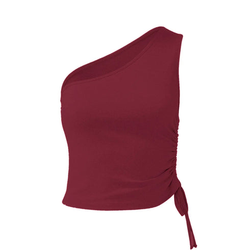 'Faer' One Shoulder Cropped Cami - Celes Fashion